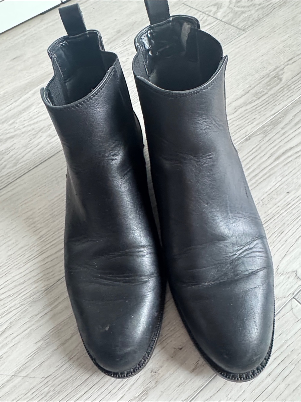Lauren Ralph Lauren Black Leather Combat Moto Boots